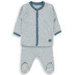 Civil Baby Çizgili 1-9 Ay Pijama Takımı - Ekru