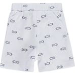 Civil Baby Erkek Bebek Balık Desenli Basic Fit Şort Beyaz 9-12 Ay Rahat Kesim Yazlık - 9 - 12 Ay