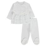 Civil Baby Fırfır Tüllü 1-9 Ay Pijama Takımı - Ekru 1-3 Ay