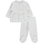 Civil Baby Fırfır Tüllü 1-9 Ay Pijama Takımı - Ekru 9-12 Ay - Ekru - Hardal - 9 - 12 Ay