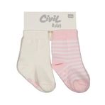 Civil Baby Hello World Kaydırmaz 2'li 6- Bebek Kız Çorap Set - Standart6 Ay
