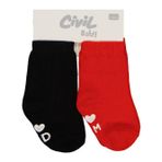 Civil Baby I Mom I Dad Kaydırmaz 2'li 6- Bebek Kız Çorap Set - Standart18 Ay
