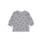 Civil Baby Kalp Baskılı Sweatshirt Gri, 9-12, 19958CL6725W1-GML-74, Grimelanj, kız-bebek