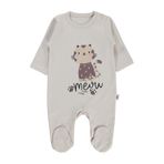 Civil Baby Kedi Baskılı 1-9 Ay Tulum - Bej