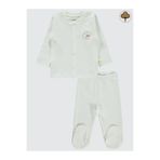 Civil Baby Organik Pamuklu 0-6 Ay Bebe Pijama Takımı - Ekru0-1 Ay