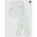 Civil Baby Organik Pamuklu 0-6 Ay Bebe Pijama Takımı - Ekru