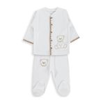 Civil Baby Oturan Tatlı Ayı Baskılı 1-9 Ay Pijama Takımı - Ekru