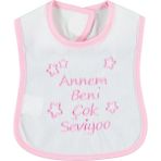 Civil Baby Pembe Bebek Mama Önlüğü Pamuk ve Polyester Karışımı Malzeme ile Türkiye Menşeli
