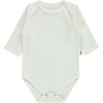 Civil Baby Uzun Kollu Çıtçıtlı Badi Beyaz %100 Pamuklu 1-3 Yaş Çocuklar İçin Rahat Kullanım - 1,5 - 2 Yaş