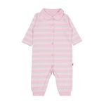 Civil Bebe Yakalı Çizgili Tulum 18-24 Ay, 12-18 AY, Yakalı Çizgili Tulum, Pembe, Kadın