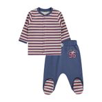 Civil Bebek Çizgi Empirme Pijama Takımı Bej, 9-12 Ay, 22A80028625W1, Taş Rengi, üniseks-bebek