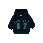 Civil Bebek Erkek Kuzu Athletic Nakışlı Hırka, 9-12 Ay, 39330J22025W1, Koyu Yeşil, Bebek-Erkekler