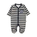 Civil Bebek Kare Çizgi Empirme Patikli Tulum, 9-12 Ay, 08208013425W1, Bej, Bebek-Erkekler