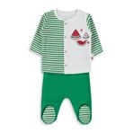 Civil Bebek Karpuz Kokulu Önden Açık Pijama Takımı 0-6 Ay, 3-6 AY, 22A80601426S1, Ekru, kız-bebek