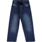 Civil Boys Beli Lastikli Jogger Pantolon Kot Mavi 2-5 Yaş Erkek Çocuk Düz Kesim Dokuma Kumaş - Koyu Mavı - 4 – 5 Yaş