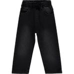 Civil Boys Beli Lastikli Jogger Pantolon Siyah 2-5 Yaş Erkek Çocuk Kot Dokuma Günlük Stil - Siyah - Siyah - 4 – 5 Yaş