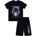 Civil Boys Future Baskılı 10-13 Yaş Pijama Takımı - Siyah - 11 - 12 Yaş