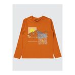 Civil Boys Mountain Baskılı 10-13 Yaş Sweatshirt - Turuncu 11-12 Yaş