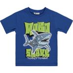 Civil Boys Robo Shark Basklı 2-5 Yaş Tişört - Mavi - Koyu Saks - 3 - 4 Yaş