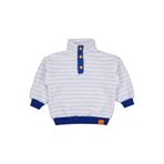 Civil Boys Yakası Patlı Çizgili Sweatshirt, 2-3 Yaş, 19785V61125W1-SMA-2, Saks Mavisi, erkek-çocuk
