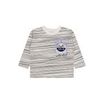 Civil Çizgili Canavar Baskılı Erkek Çocuk Sweatshirt, 3-4 Yaş, 19407417725W1, Beyaz, erkek-çocuk
