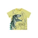 Civil Dinozor World Baskılı Erkek Çocuk Tişört, 2-3 Yaş, 18K82251225S1-ASR-2, Açık Sarı, Erkek Çocuk