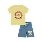 Civil Erkek Çocuk Aslan Nakışlı Pijama Takımı, 5-6 Yaş, 22D94512525S1, Açık Sarı, Erkek Çocuklar