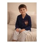 Civil Erkek Çocuk Önü Düğmeli Pijama Takımı, 8-9 Yaş, 22D94158225W1, Lacivert, erkek-çocuk