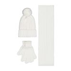 Civil Girls 2-5 Yaş Atkı Bere Eldiven Set -, Standart, 24243103625W1, Ekru, Kız Çocuklar