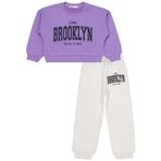 Civil Girls Brooklyn Baskılı 2-5 Yaş Eşofman Takımı - Lila 4-5 Yaş