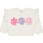 Civil Girls Civil Kız Çocuk Ekru Renkli Papatya Baskılı 2-5 Yaş Sweatshirt Grafik Desenli Truvakar Kol - 3 - 4 Yaş