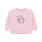 Civil Girls Civil Kız Çocuk Pembe Rainbow Baskılı Sweatshirt Uzun Kollu Regular Fit Ek Özellikler