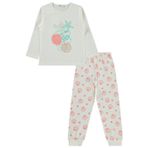 Civil Girls Deniz Kabuğu Desenli 6-9 Yaş Pijama Takımı - Beyaz 9-10 Yaş
