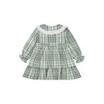Civil Girls Ekose Desenli Elbise, 2-3 Yaş, 26005360025W1-YSL-2, Yeşil, Kız Çocuklar