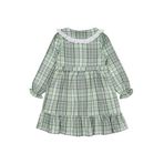 Civil Girls Ekose Desenli Elbise, 6-7 Yaş, 26005360125W1-YSL-6, Yeşil, Kız Çocuklar