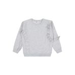 Civil Girls Fırfırlı Sweatshirt Gri, 6-7 Yaş, 19330J45825W2-KRJ-6, Kar Melanj, kız-çocuk