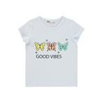 Civil Girls Good Vibes Baskılı Kız Çocuk Tişört 3-4 Yaş, 3-4 Yaş, 18A49522825S1, Beyaz, Kız Çocuklar
