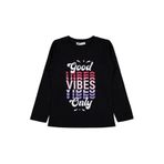 Civil Girls Good Vibes Only Baskılı Kız Çocuk Sweatshirt, 9-10 Yaş, 19K82213425W1, Siyah, kız-çocuk