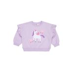 Civil Girls Kalpli Unicorn Baskılı 2-5 Yaş Sweatshirt - 3-4 Yaş, 2-3 Yaş, 19330J47025W1, Lila, kız-çocuk