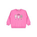 Civil Girls Kediler Baskılı Kız Çocuk Sweatshirt, 2-3 Yaş, 19330J68225W1, Koyu Pembe, kız-çocuk