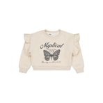 Civil Girls Kelebek Baskılı Kız Çocuk Sweatshirt, 2-3 Yaş, 19K34229125W1, Taş, kız-çocuk