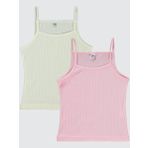Civil Girls Kız Çocuk 2'li Atlet Set 2-10 Yaş Ekru-Pembe