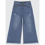 Civil Girls Kız Çocuk Buz Mavi Geniş Paça Pantolon 10-13 Yaş %100 Pamuklu Günlük Stil - 13 - 14 Yaş