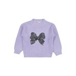 Civil Girls Kız Çocuk Fiyonk Nakışlı Kazak, 2-3 Yaş, 45U53235125W1, Lila, Kız Çocuklar