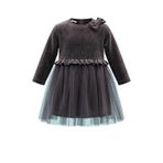 Civil Girls Kız Çocuk Fiyonklu Elbise, 3-4 Yaş, 26395330125W1, Antrasit, Kız Çocuklar
