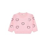 Civil Girls Kız Çocuk Pullu Kalp Nakışlı Kazak, 2-3 Yaş, 45U53349125W1, Pembe, Kız Çocuklar