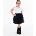Civil Girls Kız Çocuk Tişört 4-9 Yaş Beyaz-Siyah - Beyaz - Siyah - 4 - 5 Yaş