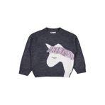 Civil Girls Kız Çocuk Unicorn Desenli Kazak, 5-6 Yaş, 45U53234225W1, Antrasit, Kız Çocuklar