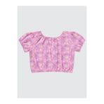 Civil Girls Lastikli Papatya Empirme Crop 6-9 Yaş Tişört - Pembe 9-10 Yaş