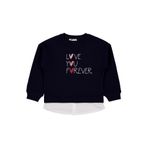Civil Girls Love You Forever Baskılı Kız Çocuk Sweatshirt, 8-9 Yaş, 19973896824W1, Lacivert, kız-çocuk